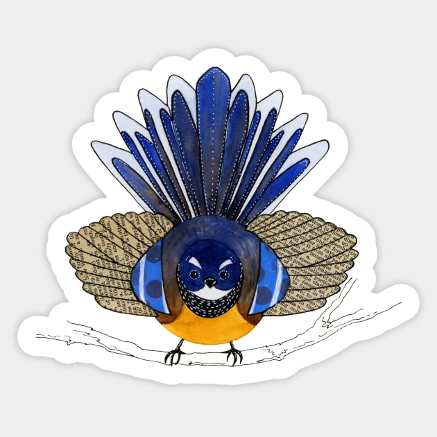 Fantail bird Sticker by scatterlings